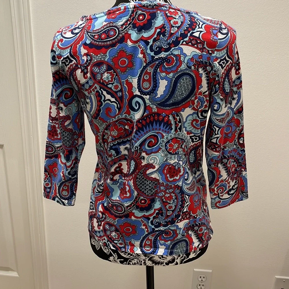 Talbots PS 3/4 sleeve t-shirt with boat neck - Picture 2 of 4